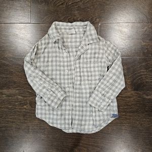 Baby Gap Grey & Cream Flannel Buttondown Shirt